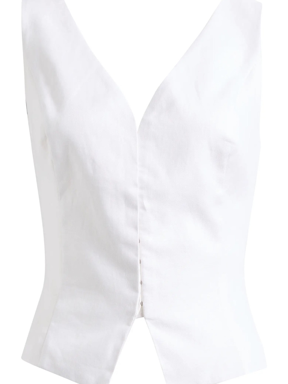 Reformation White V-Neck Tailored Vest